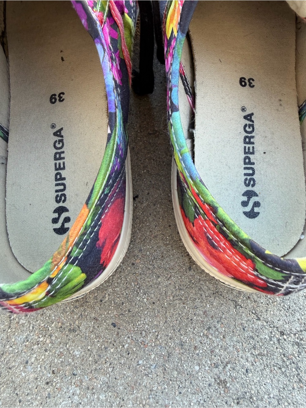 Superga Floral Canvas Low-Top Sneakers in Pink, Green, Orange, Black - Picture 4 of 5
